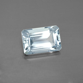 2.47カラットの天然ライトグリーンブルーアクアマリン（10.2×6.8 mm・エメラルドカット）
