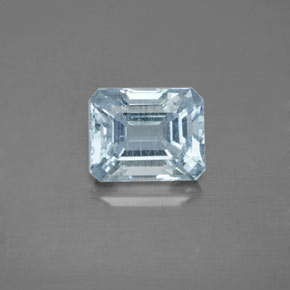 2.46カラットの天然ライトブルーアクアマリン（8.9×7.2 mm・エメラルドカット）