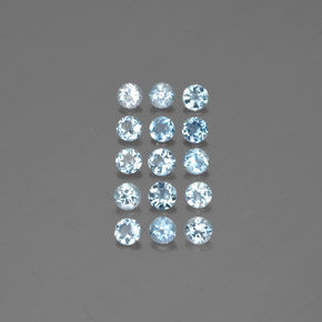 カラットの天然ライトブルーアクアマリン（3.58 mm・ラウンドカット）