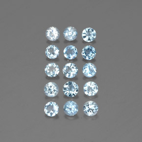 カラットの天然ライトブルーアクアマリン（3.58 mm・ラウンドカット）