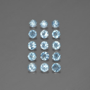 カラットの天然ライトブルーアクアマリン（4.14 mm・ラウンドカット）