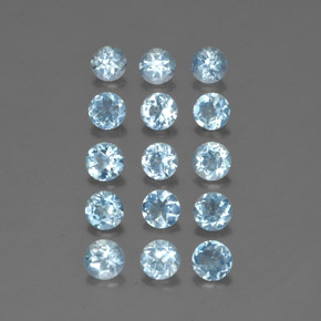 カラットの天然ライトブルーアクアマリン（4.14 mm・ラウンドカット）