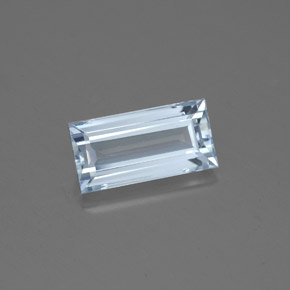1.60カラットの天然ライトブルーアクアマリン（10.1×5 mm・バゲット）