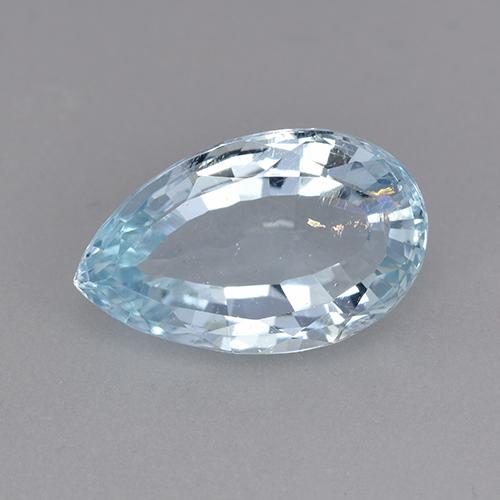 3.62カラットの天然ベイビーブルーアクアマリン（13.5×8.3 mm・洋梨の形）