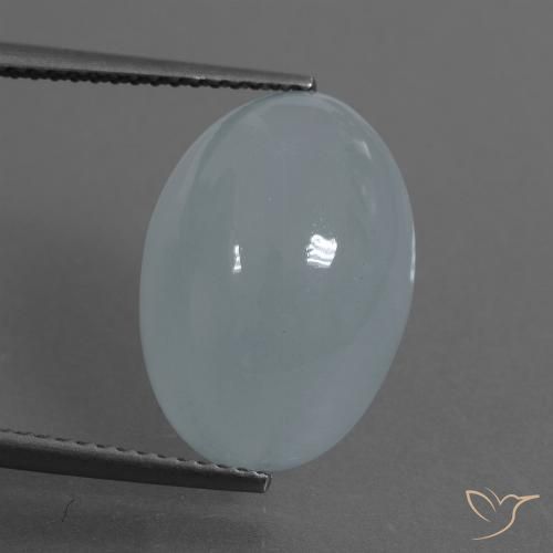 9.63カラットの天然薄いグリーンブルーアクアマリン（16.2×11.6 mm・オーバルカット）