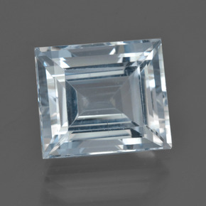 9.72カラットの天然薄いスカイブルーアクアマリン（13.4×11.6 mm・バゲット）