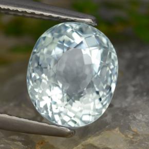 4.23カラットの天然薄いアクアブルーアクアマリン（10.3×8.6 mm・オーバルカット）