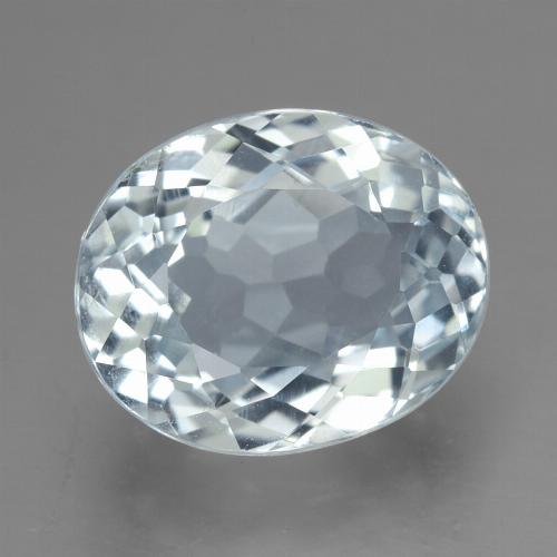 2.88カラットの天然青みがかった白アクアマリン（9.9×8.1 mm・オーバルカット）