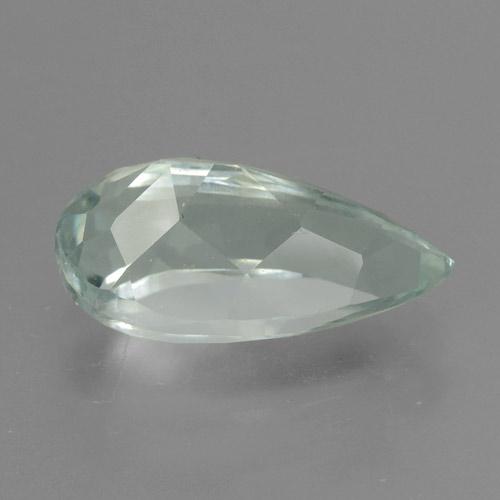 2.75カラットの天然非常に薄い緑がかった白アクアマリン（12.6×6.8 mm・洋梨の形）