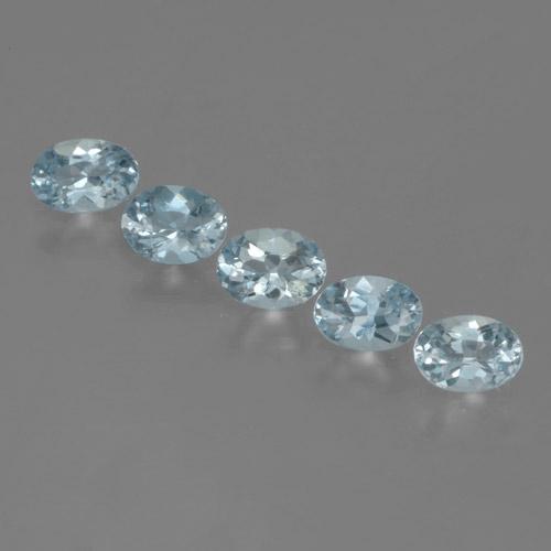 1.81カラットの天然薄いアクアブルーアクアマリン（5.8×4.3 mm・オーバルカット）