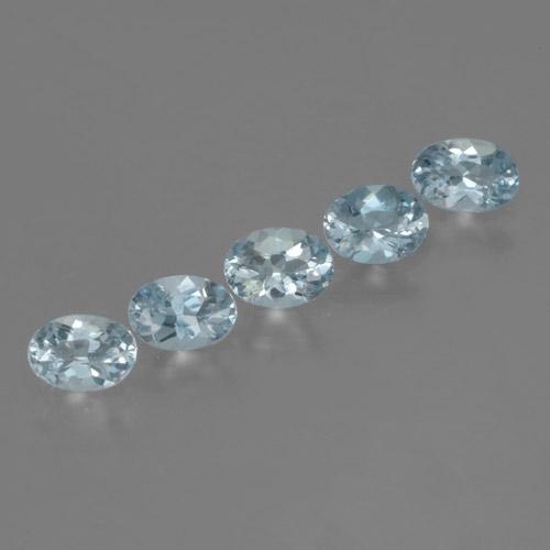 1.81カラットの天然薄いアクアブルーアクアマリン（5.8×4.3 mm・オーバルカット）