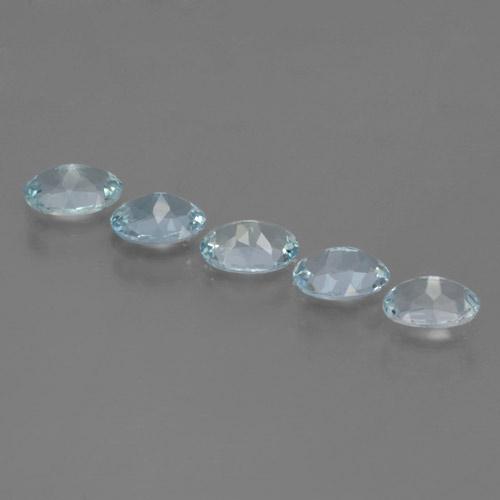1.81カラットの天然薄いアクアブルーアクアマリン（5.8×4.3 mm・オーバルカット）