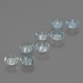 3.18カラットの天然ライトブルーアクアマリン（4.90 mm・ラウンドカット）