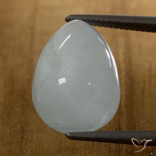 15.88ct 天然 青みがかったホワイト アクアマリン, 洋梨の形, 半透明
