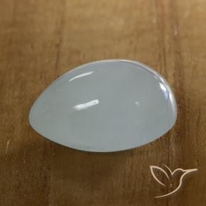 15.88カラットの天然青みがかったホワイトアクアマリン、洋梨の形、半透明