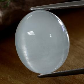 8.61カラットの天然青みがかったホワイトアクアマリン、オーバルカット、半透明
