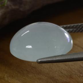 8.61カラットの天然青みがかったホワイトアクアマリン、オーバルカット、半透明