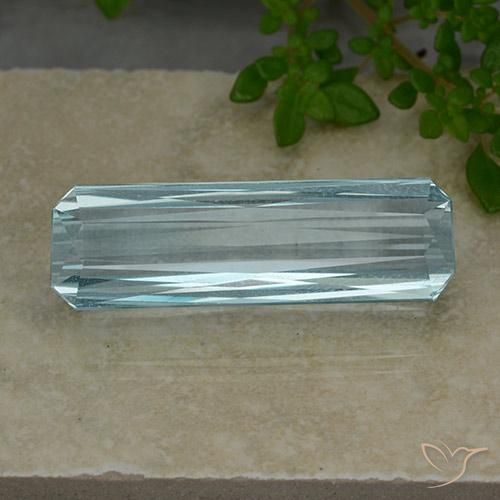 23.57ct 天然 薄いアクアブルー アクアマリン, エメラルドカット, VVS