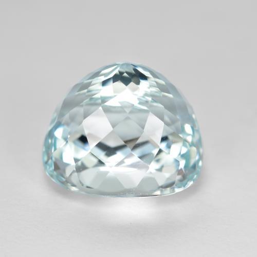 6.63カラットの天然薄いアクアブルーアクアマリン（9.9×11.3 mm・オーバルカット）