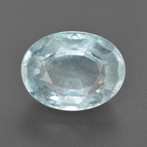 7.07カラットの天然薄いアクアブルーアクアマリン（14×10.6 mm・オーバルカット）