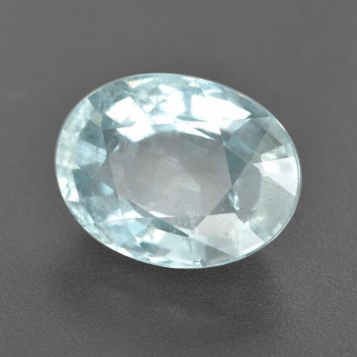 7.07カラットの天然薄いアクアブルーアクアマリン（14×10.6 mm・オーバルカット）