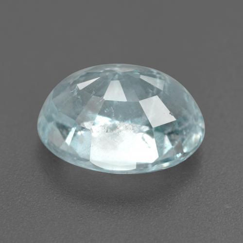 7.07カラットの天然薄いアクアブルーアクアマリン（14×10.6 mm・オーバルカット）