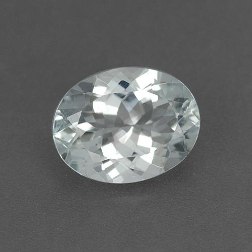 2.28カラットの天然青みがかった白アクアマリン（10.1×7.9 mm・オーバルカット）