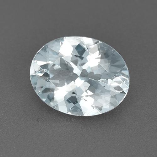 1.60カラットの天然青みがかった白アクアマリン（9.1×7.1 mm・オーバルカット）