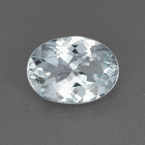 1.13カラットの天然青みがかった白アクアマリン（8.1×6 mm・オーバルカット）