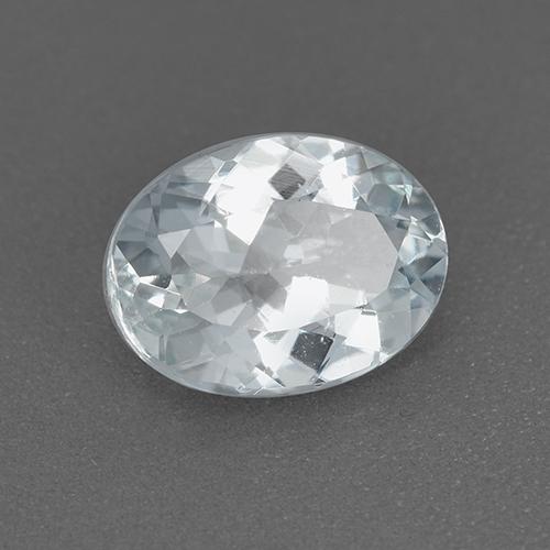 1.13カラットの天然青みがかった白アクアマリン（8.1×6 mm・オーバルカット）