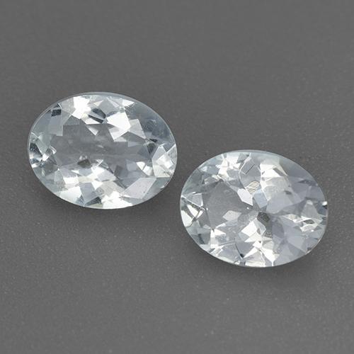 1.98カラットの天然青みがかった白アクアマリン（8×6.1 mm・オーバルカット）