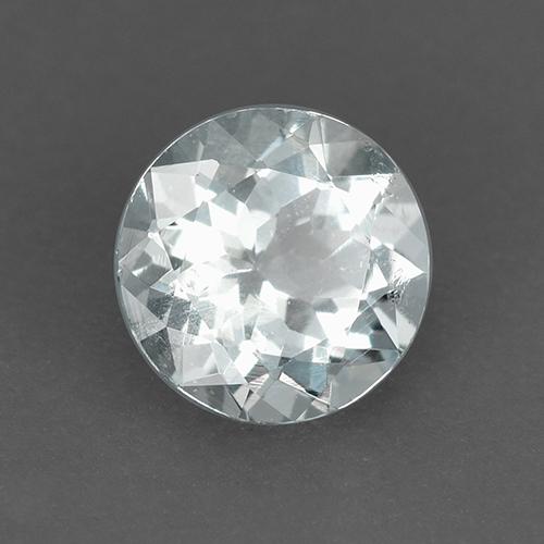 0.70カラットの天然青みがかった白アクアマリン（5.93 mm・ラウンドカット）