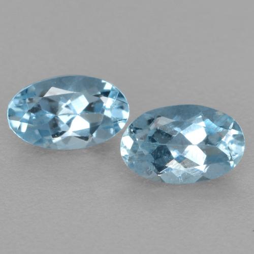 0.53カラットの天然スカイブルーアクアマリン（5.1×3.2 mm・オーバルカット）