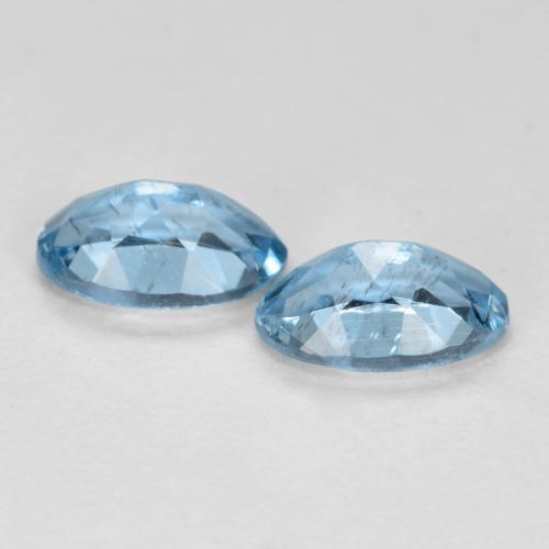 0.41カラットの天然スカイブルーアクアマリン（5×3.2 mm・オーバルカット）