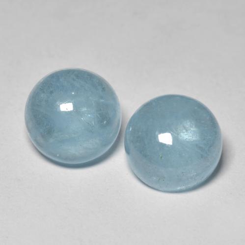 4.82カラットの天然濃いベイビーブルーアクアマリン（8.13 mm・ラウンドカット）