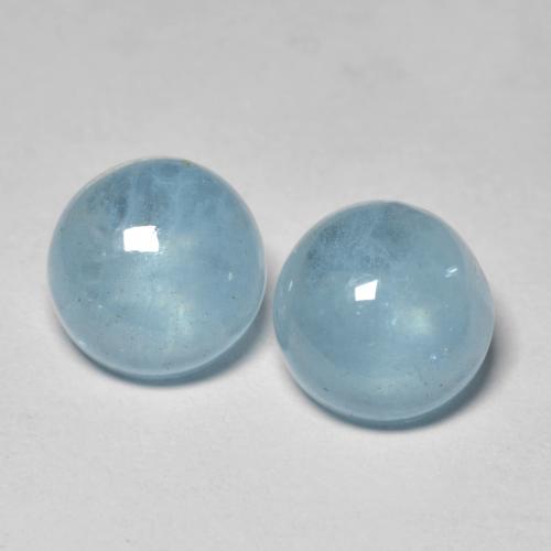 4.85カラットの天然ベイビーブルーアクアマリン（8.21 mm・ラウンドカット）