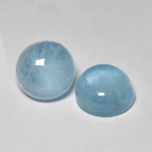4.85カラットの天然ベイビーブルーアクアマリン（8.21 mm・ラウンドカット）