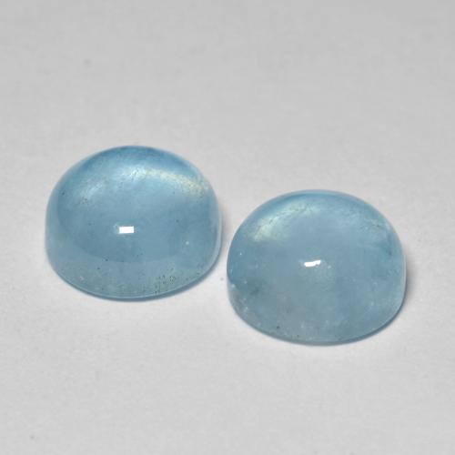 4.85カラットの天然ベイビーブルーアクアマリン（8.21 mm・ラウンドカット）