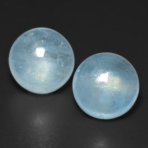 9.05カラットの天然ライトブルーグリーンアクアマリン（10.17 mm・ラウンドカット）