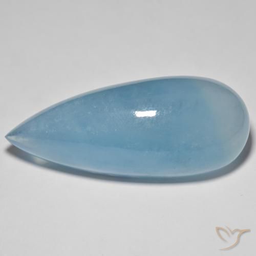 71.19ct 天然 薄いティール アクアマリン, 洋梨の形, 半透明