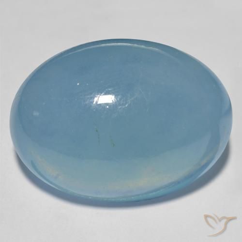 56.93ct 天然 薄いティール アクアマリン, 楕円形, 半透明