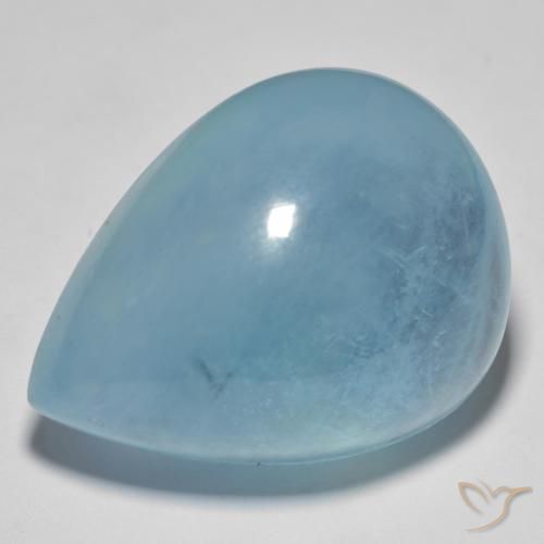 49.00ct 天然 薄いティール アクアマリン, 洋梨の形, 透明