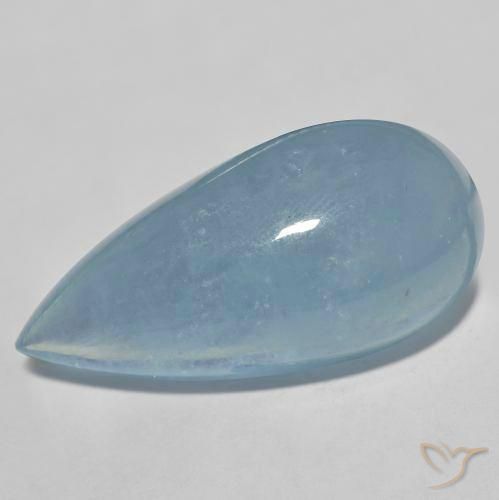 34.90ct 天然 とても薄いブルー アクアマリン, 洋梨の形, 半透明