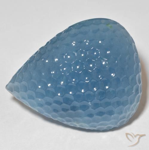 97.31ct 天然 マヤブルー アクアマリン, 洋梨の形, 半透明