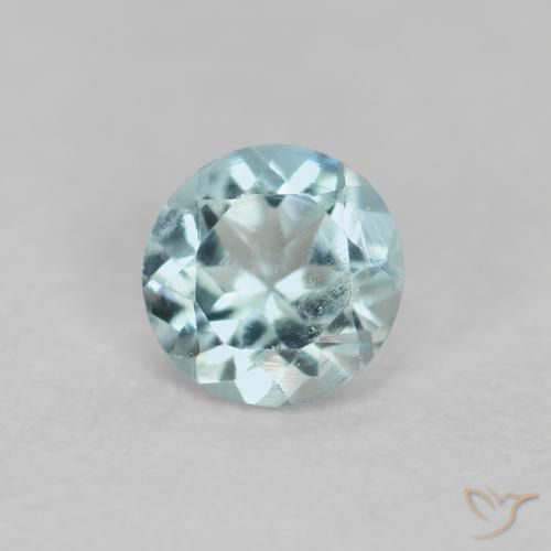 0.22ct 天然 薄いブルーグリーン アクアマリン, ラウンド, VS