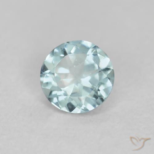 0.24ct 天然 薄いブルーグリーン アクアマリン, ラウンド, VS