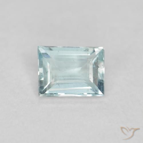 0.18ct 天然 薄いブルーグリーン アクアマリン, バゲット, VS