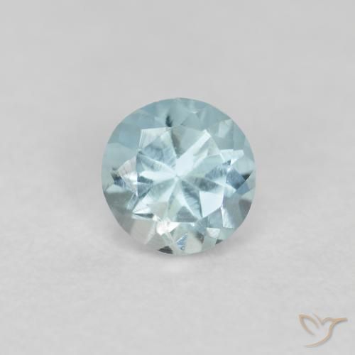 0.23ct 天然 薄いブルーグリーン アクアマリン, ラウンド, VS