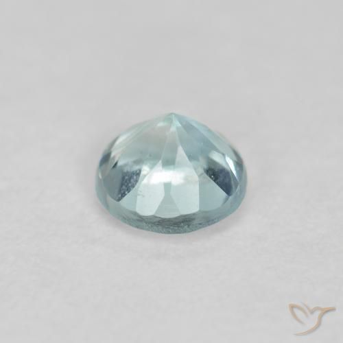 0.23カラットの天然薄いブルーグリーンアクアマリン、ラウンド、VS