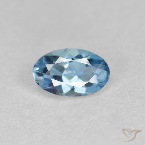 0.17カラットの天然ディープアクアアクアマリン（4.8×3 mm・オーバルカット）